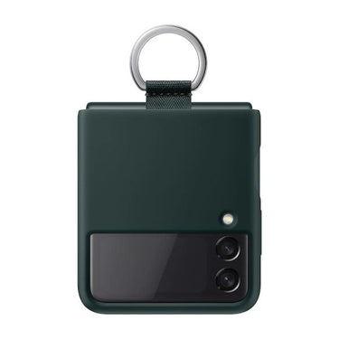 Samsung Silicone Cover With Ring for Galaxy Flip 3 - Green - Accessories